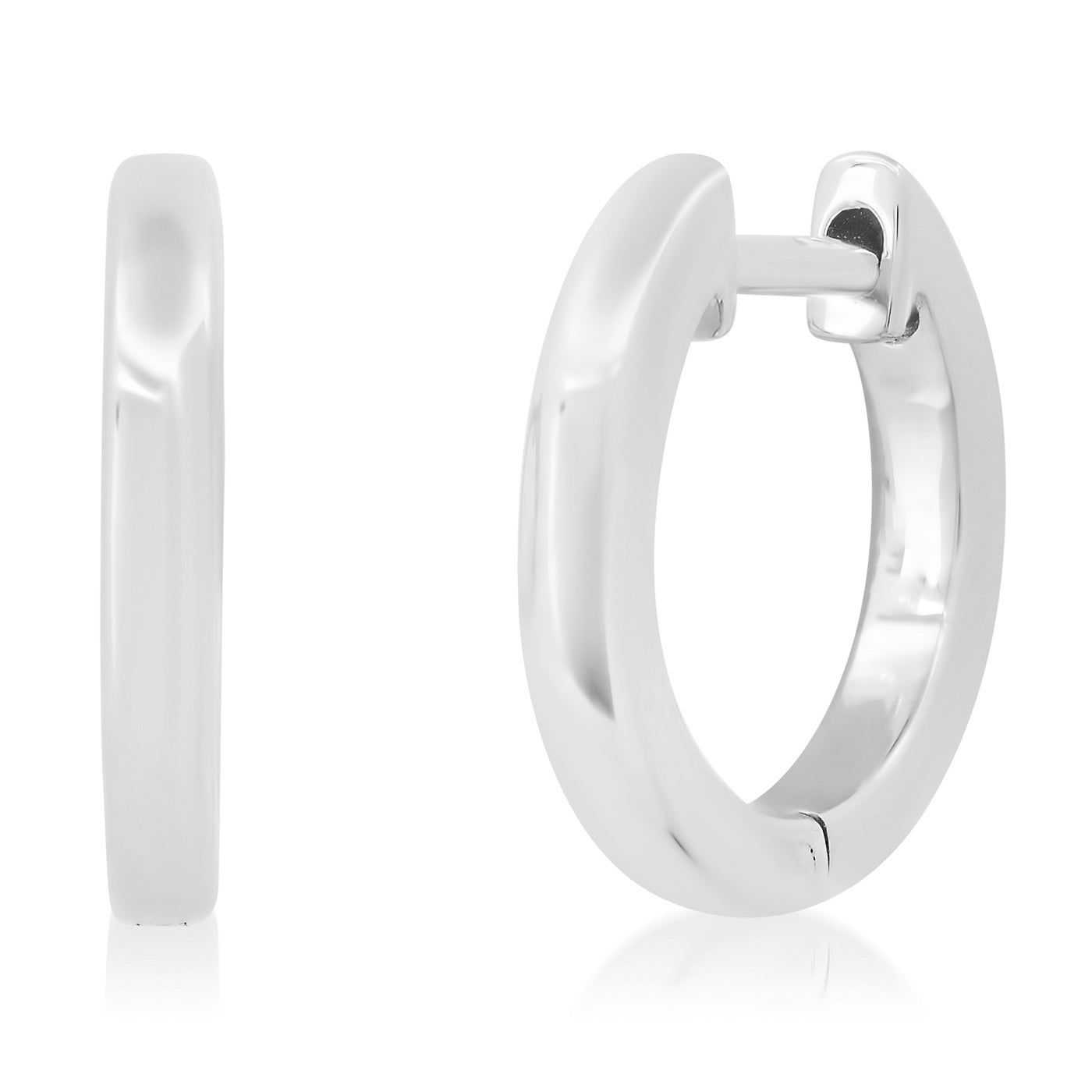 14K White Gold Standard Gold Huggies